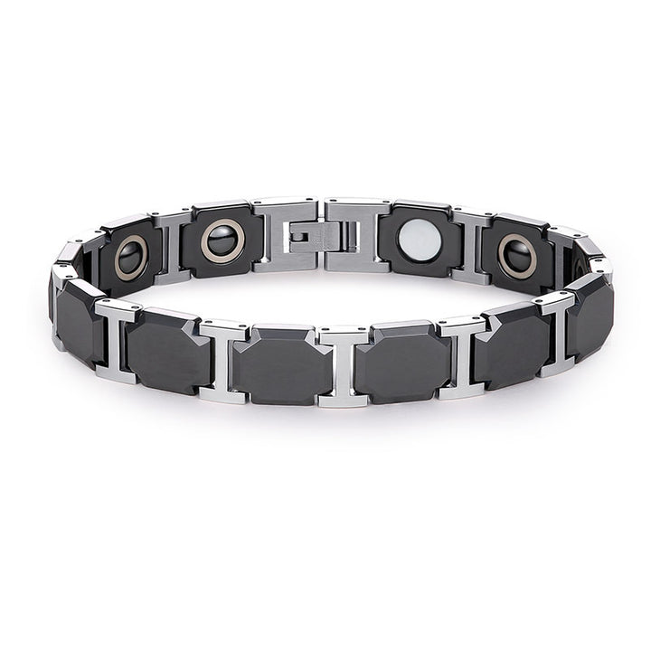 Men's Premium Magnetic Therapy Ceramic Bracelet – Stylish, Anti-Radiation & Health Balance