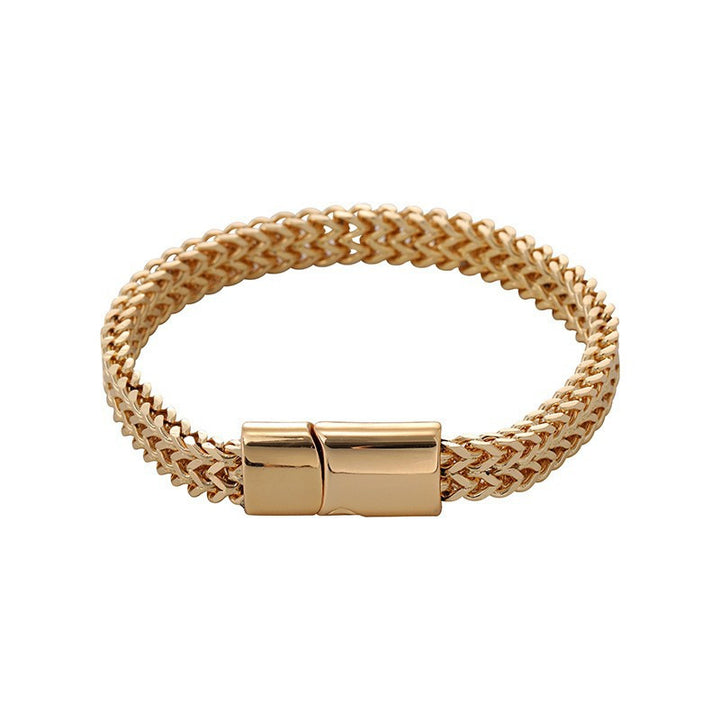 Double Row Dragon Bone Magnetic Clasp Men's Bracelet
