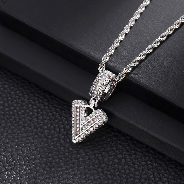 Full-Diamond Letter Cuban Link Necklace (26 Letters Optional | Gold/Silver Dual Tone)