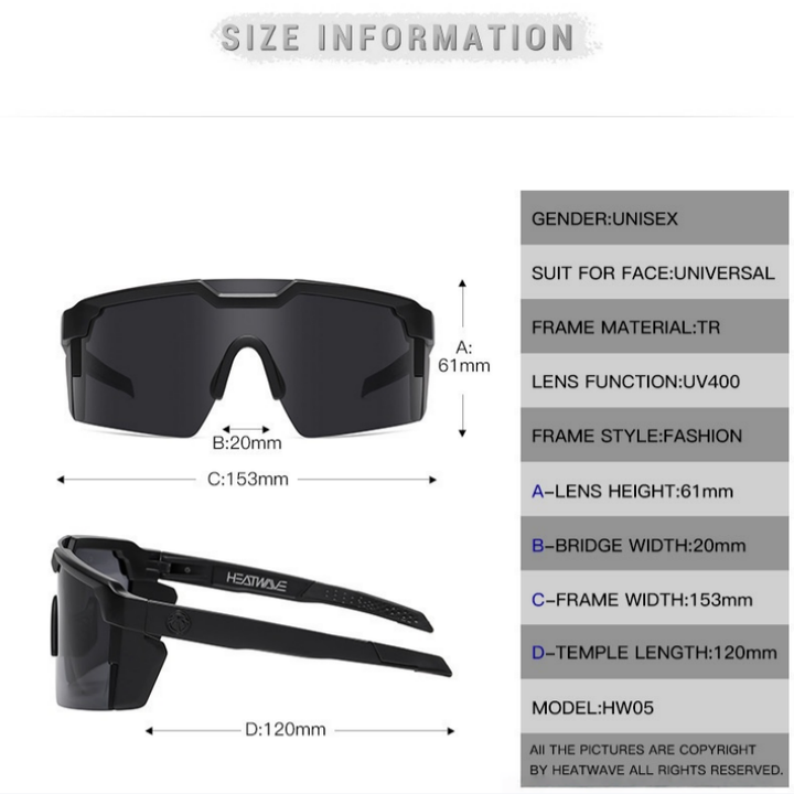 Outdoor Rimless Polarized Cycling Sunglasses, Multi-Color Coated Windproof Non-Slip Sports Shades for Running Fishing Cycling