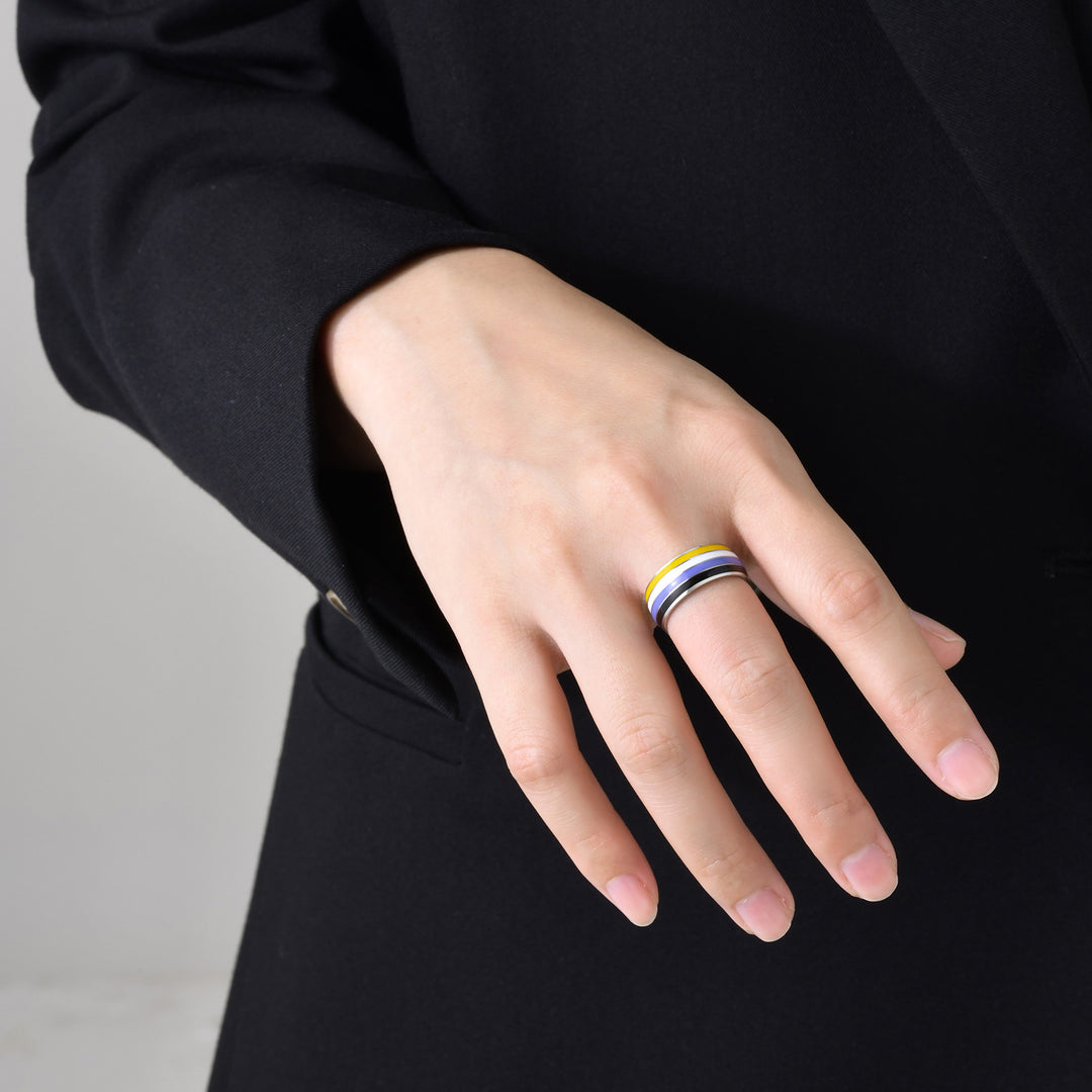 Titanium Enamel Colorful Ring