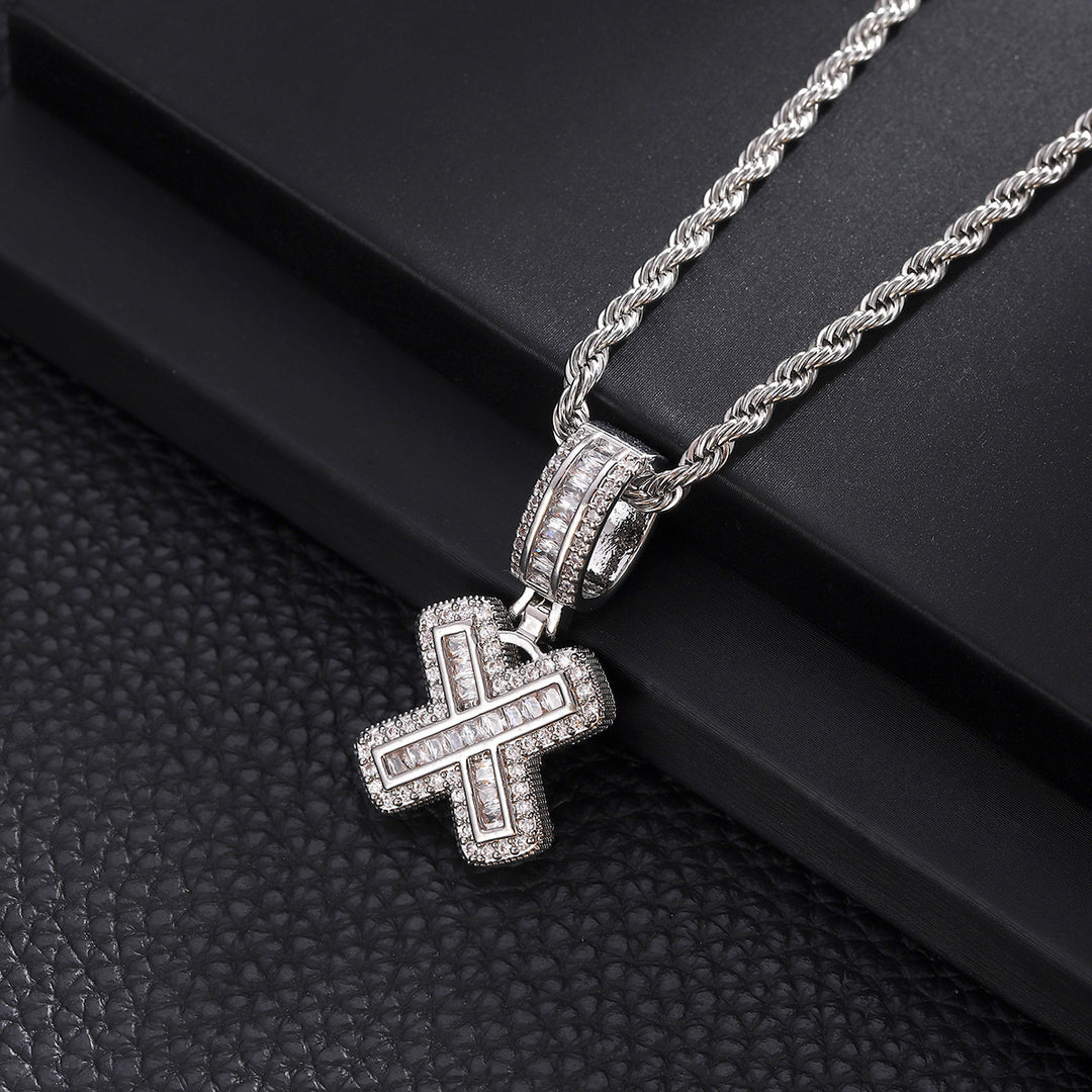 Full-Diamond Letter Cuban Link Necklace (26 Letters Optional | Gold/Silver Dual Tone)