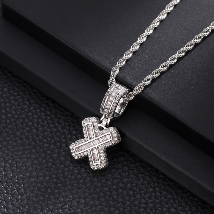 Full-Diamond Letter Cuban Link Necklace (26 Letters Optional | Gold/Silver Dual Tone)