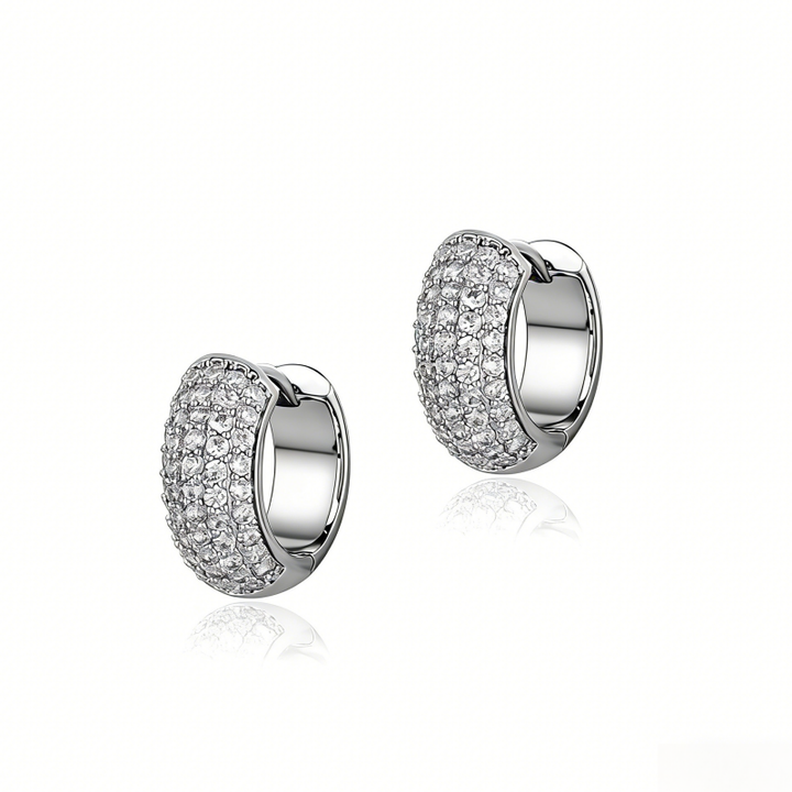 Full Diamond Inlaid Oval Hoop Earrings (Luxury Versatile Personalized Style)