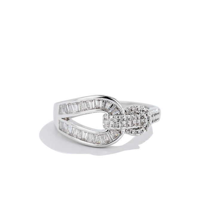 Diamond Knot Open Ring (2 Colors Luxury Delicate Statement Band)