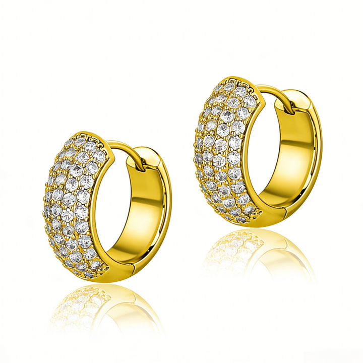 Full Diamond Inlaid Oval Hoop Earrings (Luxury Versatile Personalized Style)
