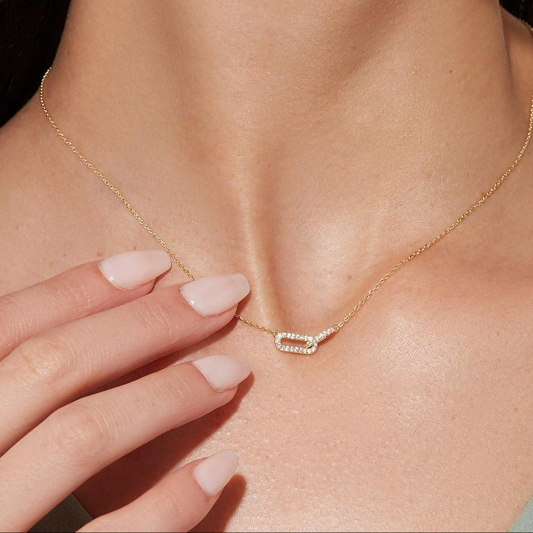 Interlocking Loop Diamond Necklace