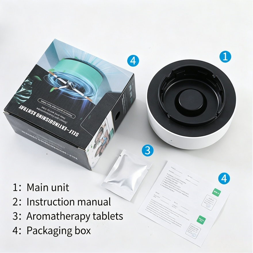 Smart Purifying Ashtray, Desktop Secondhand Smoke Absorber Odor Remover Air Clean Ashtray, Multi-Color