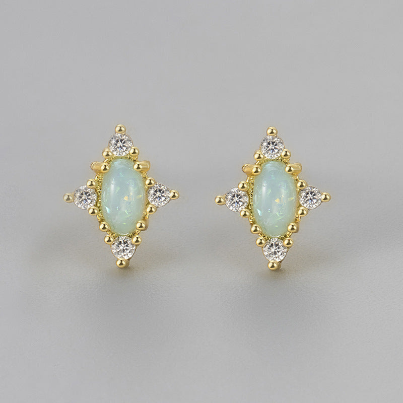 Opal Starburst Stud Earring Set (Light Luxury Niche Fresh Earrings)