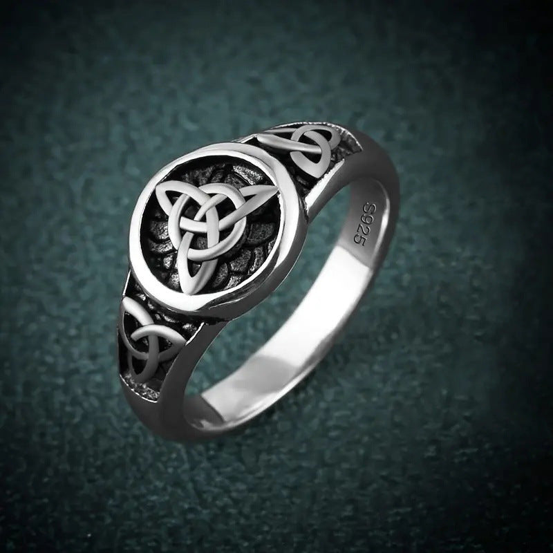 Celtic Knot Vintage Silver Ring Set (Light Luxury Niche Mystic Band)