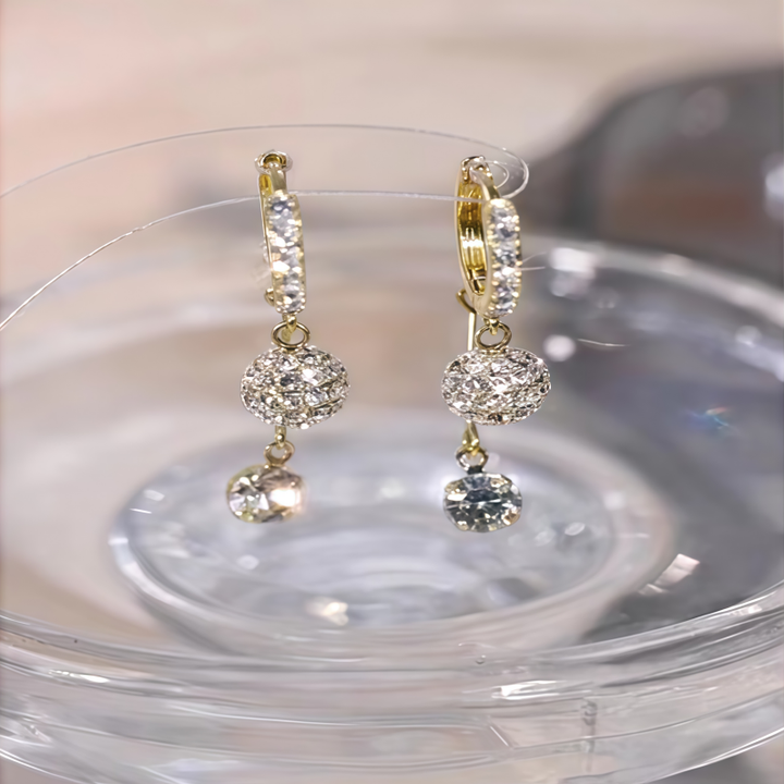 Pavé Ball Tassel Huggie Earrings (Light Luxury Niche Vivid Earrings)