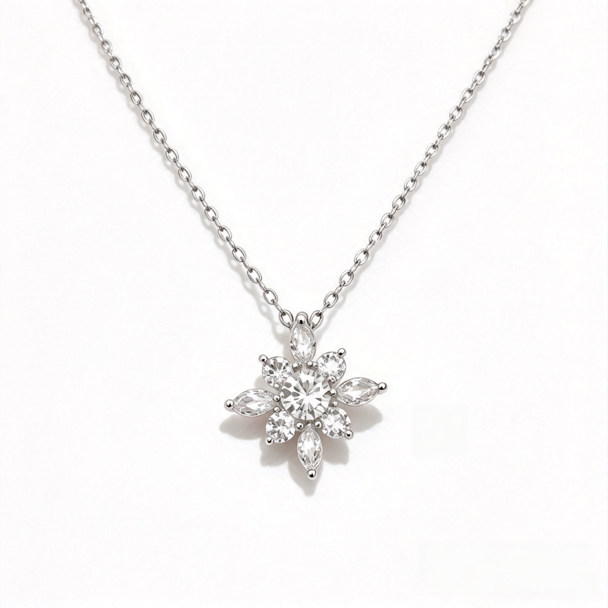Star‑Shaped Flower Diamond Choker Necklace