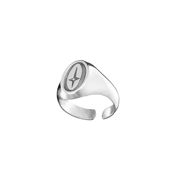 Vintage North‑Star Oval Open‑Band Ring
