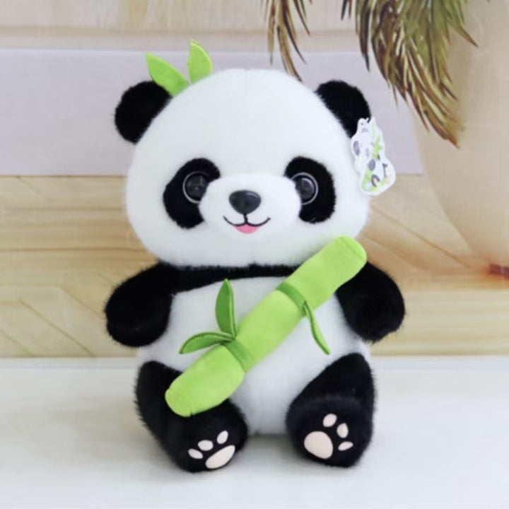 Bamboo Holding Panda Plush Doll, Cute Panda Keychain Kids Stuffed Toy Holiday Gift