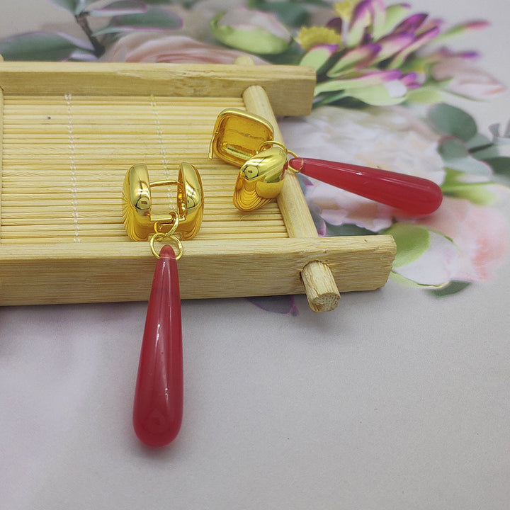 Vintage Red Teardrop Earring Set (Vintage Elegant Earrings)