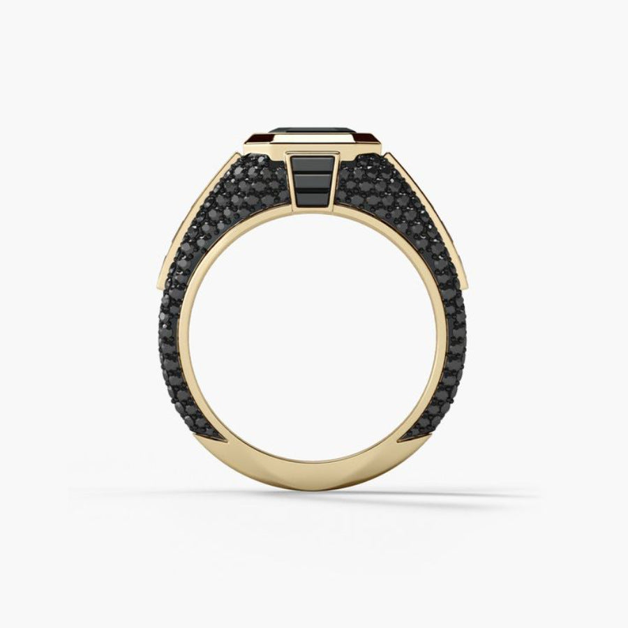 Emerald‑Cut Statement Men’s Signet Ring, Two‑Color Options