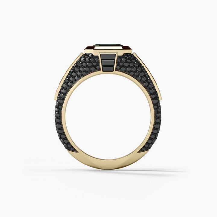 Emerald‑Cut Statement Men’s Signet Ring, Two‑Color Options