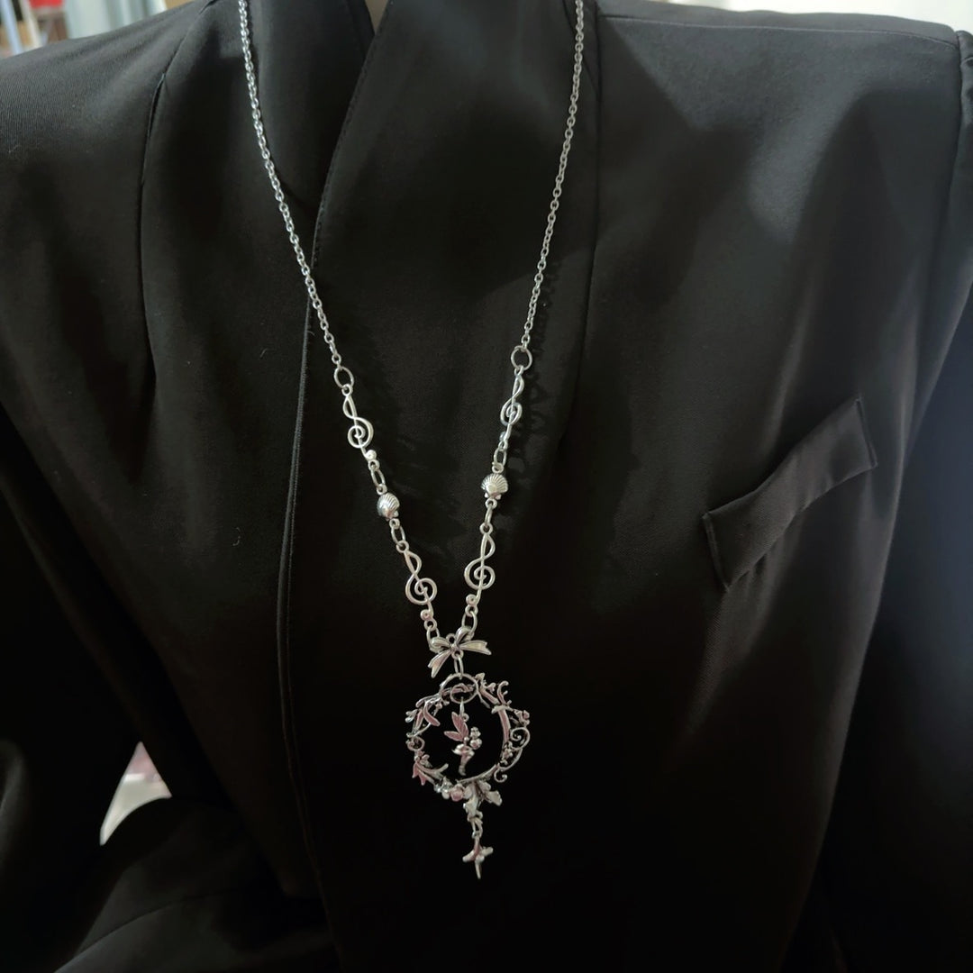 Vintage Antique Silver Long Pendant Necklace, 3 Styles Available, Gothic Necklace