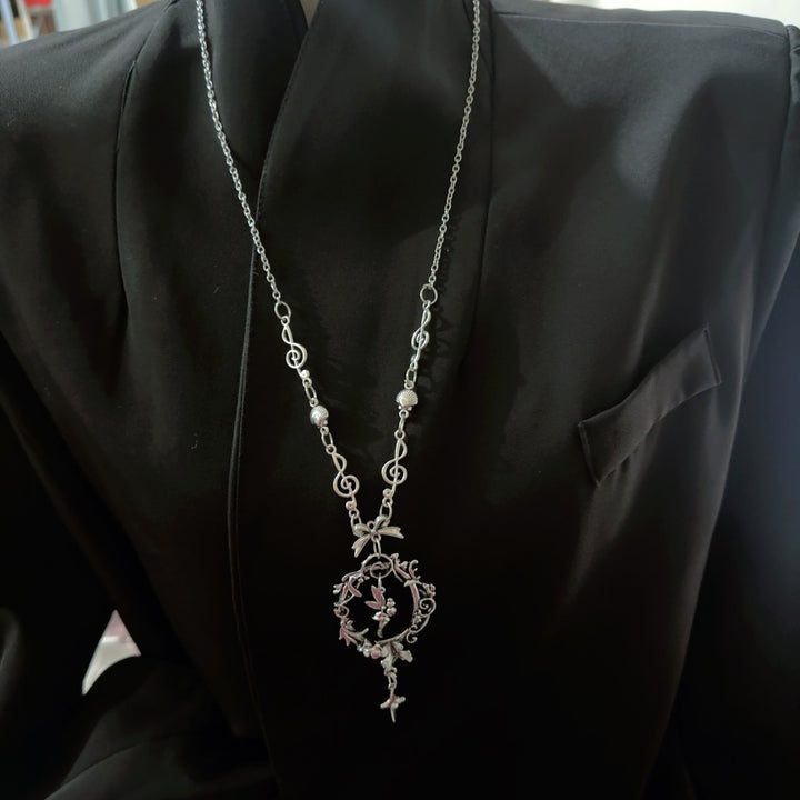 Vintage Antique Silver Long Pendant Necklace, 3 Styles Available, Gothic Necklace