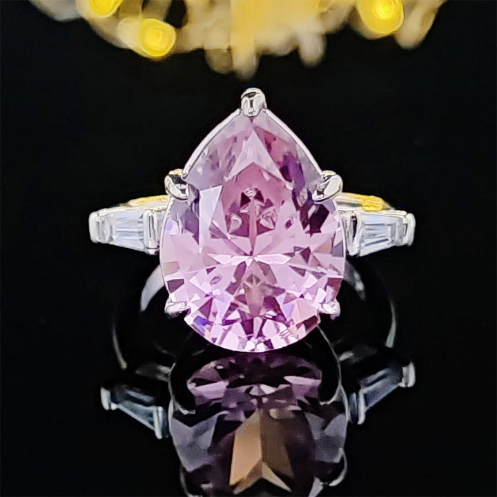 Pear-Shaped Pink Diamond Three-Prong Solitaire Ring (Luxury Engagement & Statement Band)