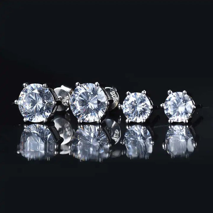 Classic 6-Prong Diamon Stud Earrings (Minimalist Daily Wear Essential Jewelry)