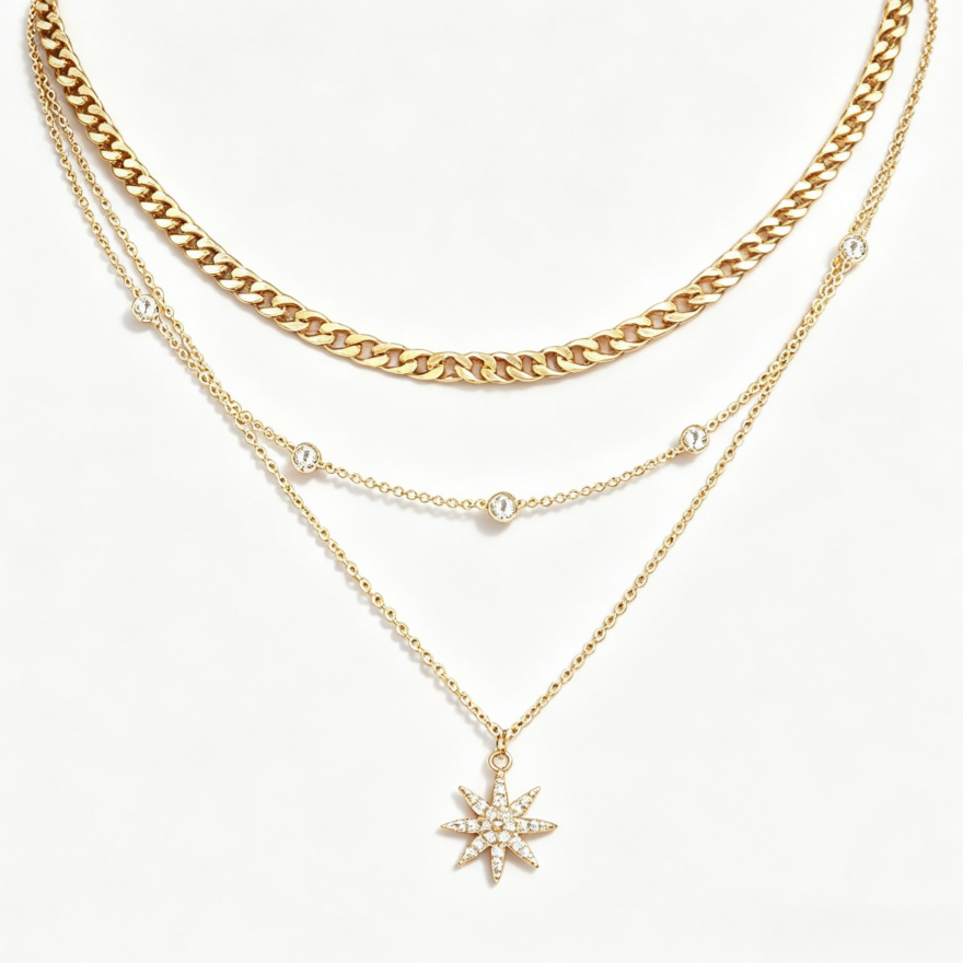 Multi-layer Gold Stackable Necklace Set, 4 Styles Available, Dainty Choker