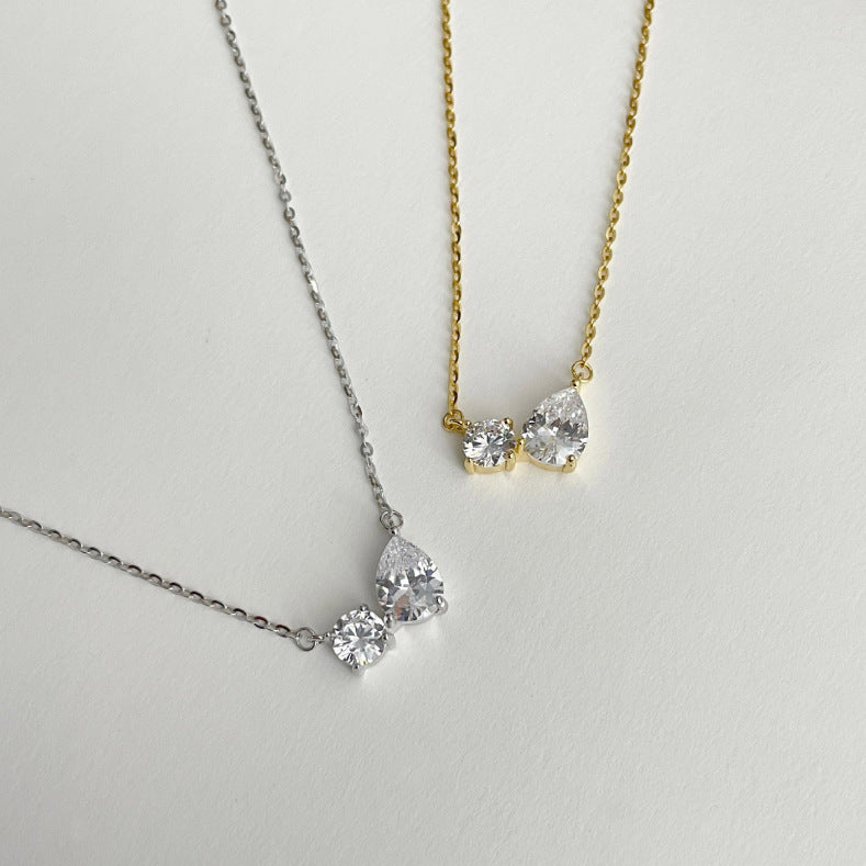 Two-Stone Heart Choker (Light Luxury Minimalist Confession Style)