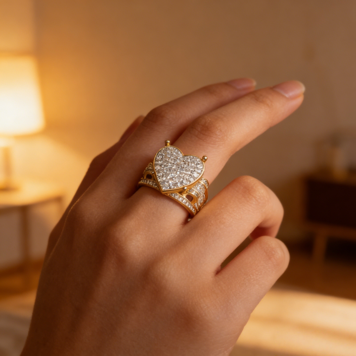 Heart Diamond Luxury Statement Ring (Romantic Proposal Engagement Band)