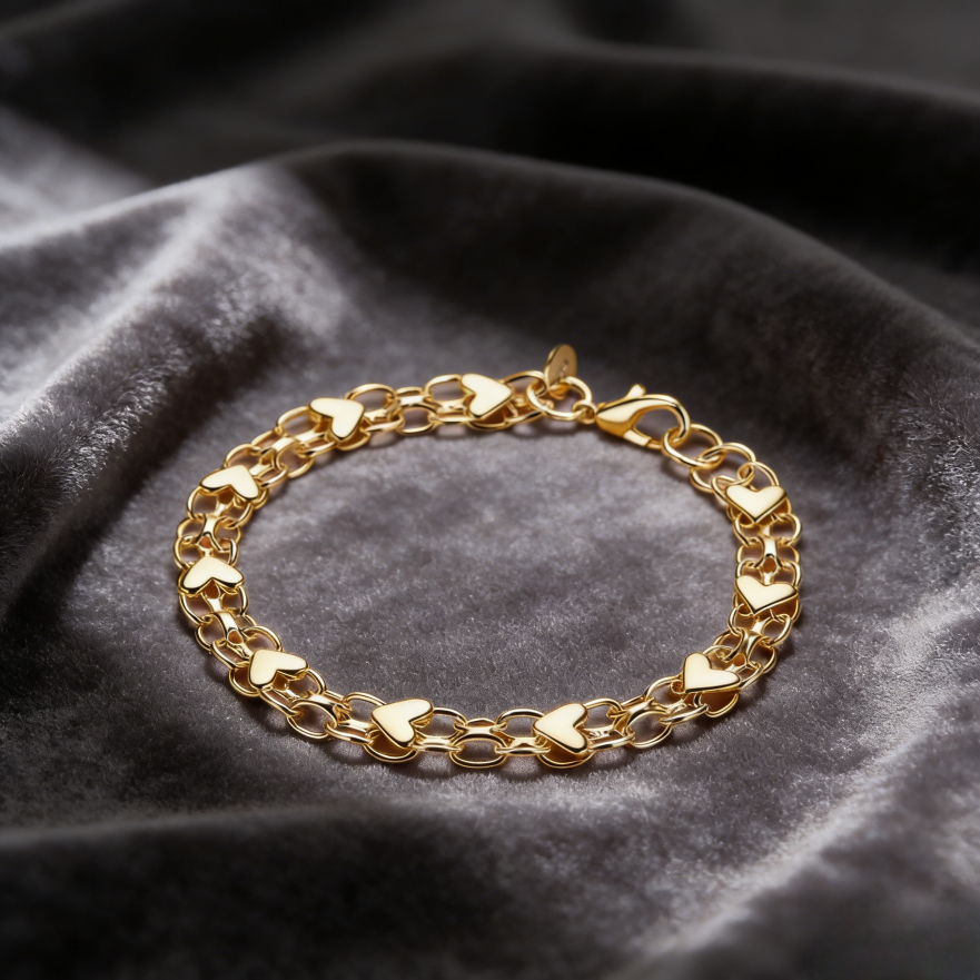 Double Layer Heart Bracelet Set (Light Luxury Sweet Wristband)