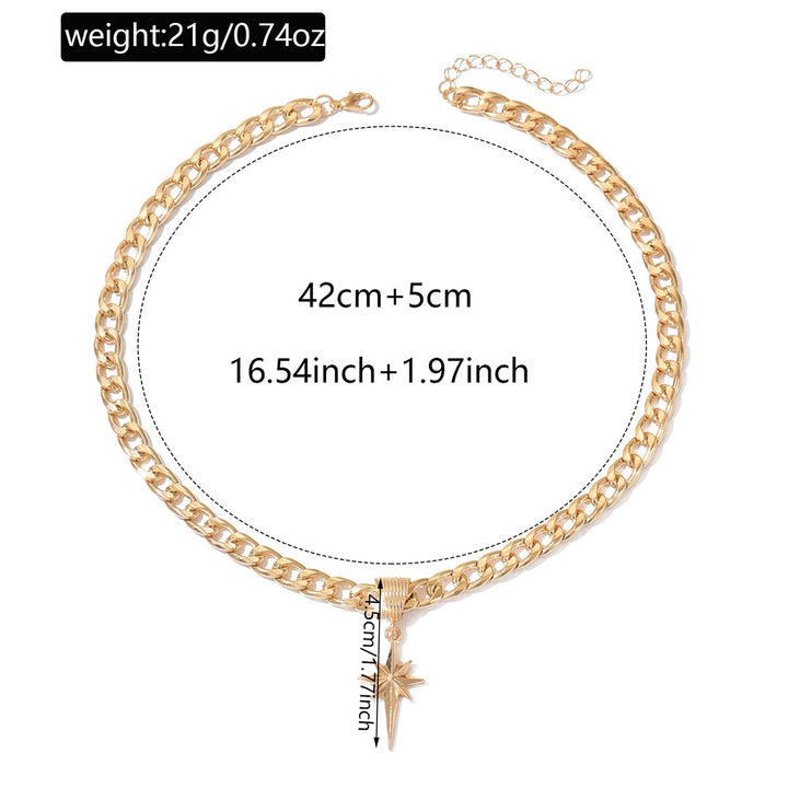 Cuban Link Starburst Pendant Necklace (Edgy Y2K Choker)