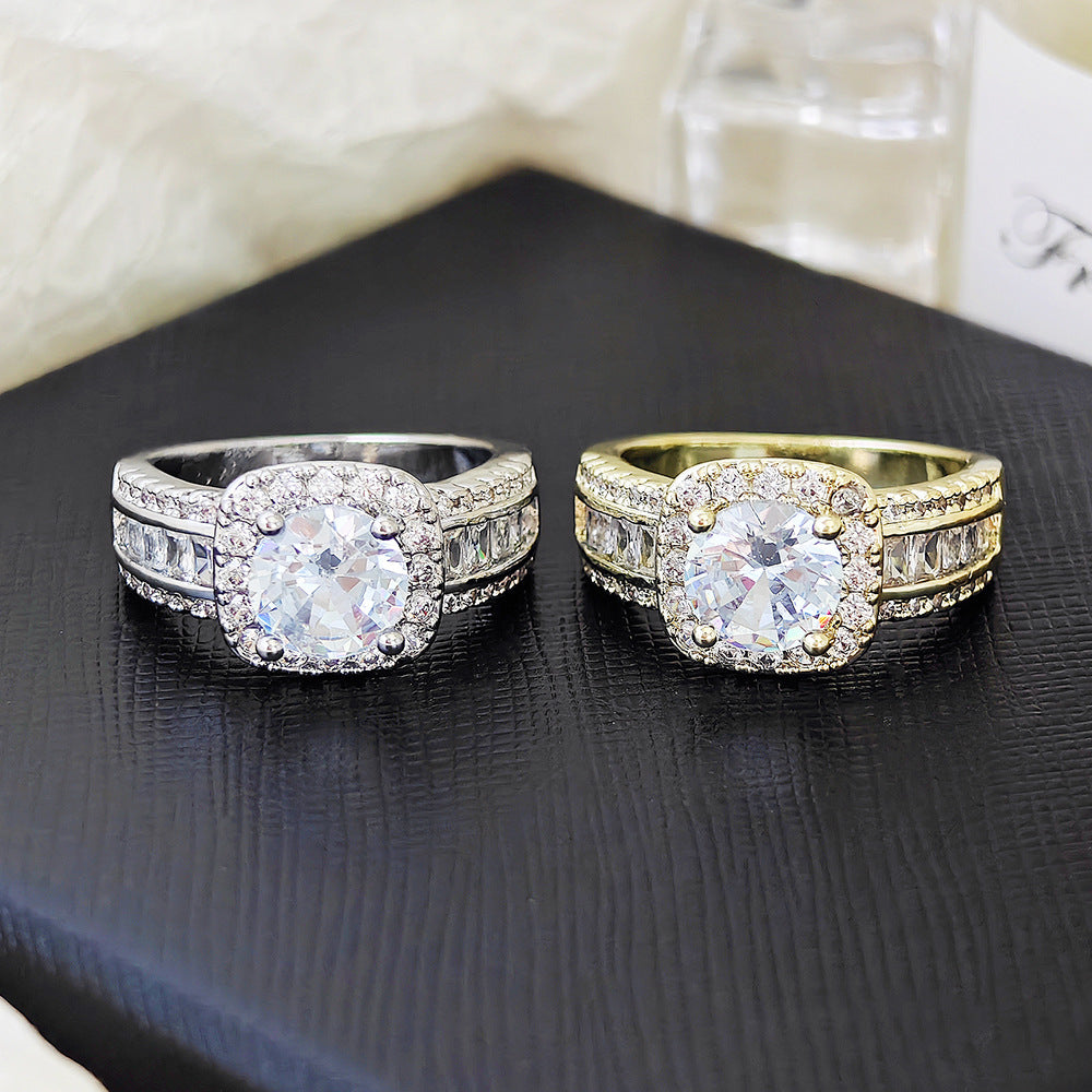 Cushion Halo Baguette Diamond Ring (Luxury Statement Engagement Band)