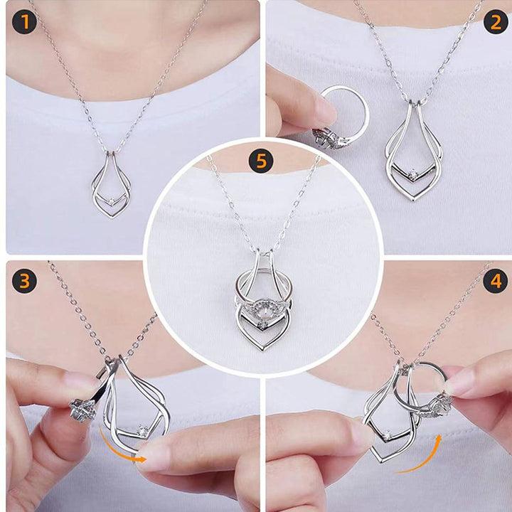 Double Layer Teardrop Diamond Pendant Necklace (3 Colors Minimalist Luxury Choker)