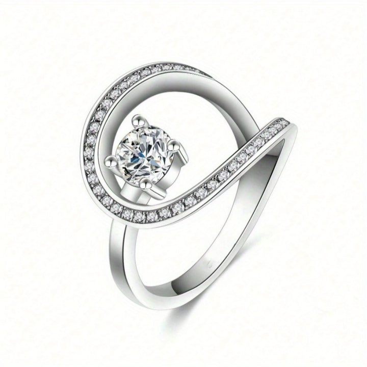 Spacetime Trajectory Double Halo Diamond Ring (Light Luxury Niche Design Band)