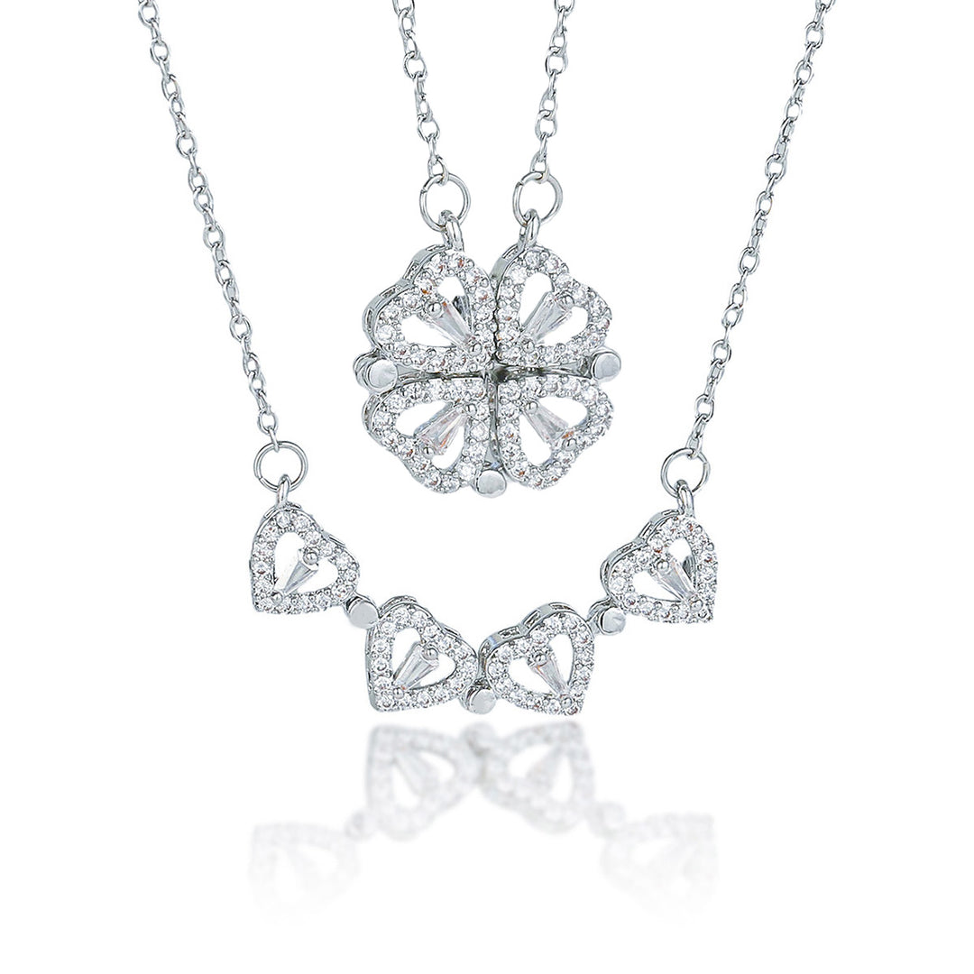 Transformable Heart Double Layer Choker Set (Light Luxury Niche Romantic Necklace)