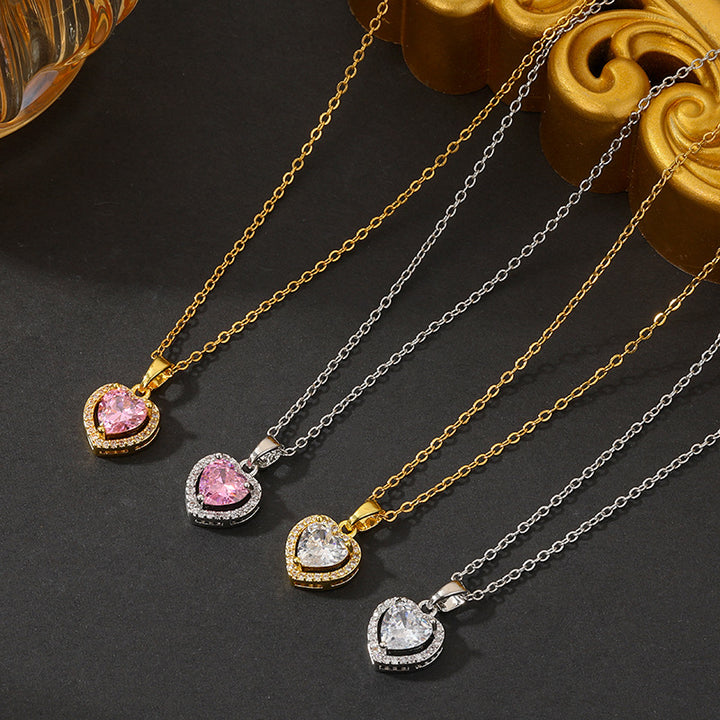 Heart Halo Diamond Necklace