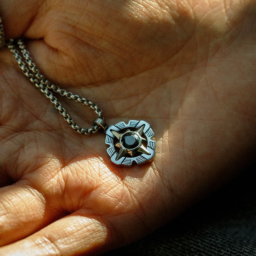 Compass Star Men's S925 Silver Necklace