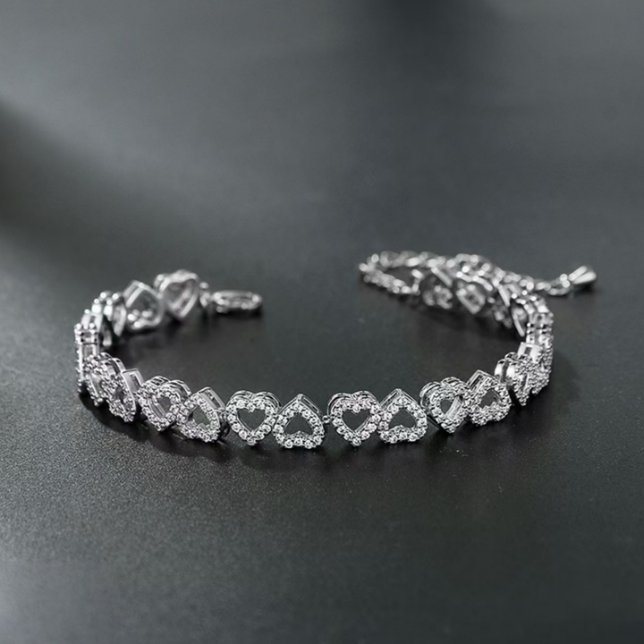 Cross & Heart Pavé Bracelet Set (Light Luxury Niche Romantic Wrist Jewelry)