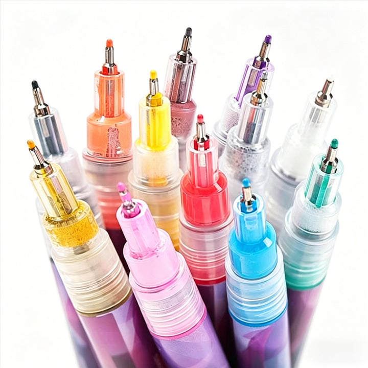 12 Colors Nail Art Marker Pen Set, Quick Dry Free Outline Nail Drawing & Graffiti Pens