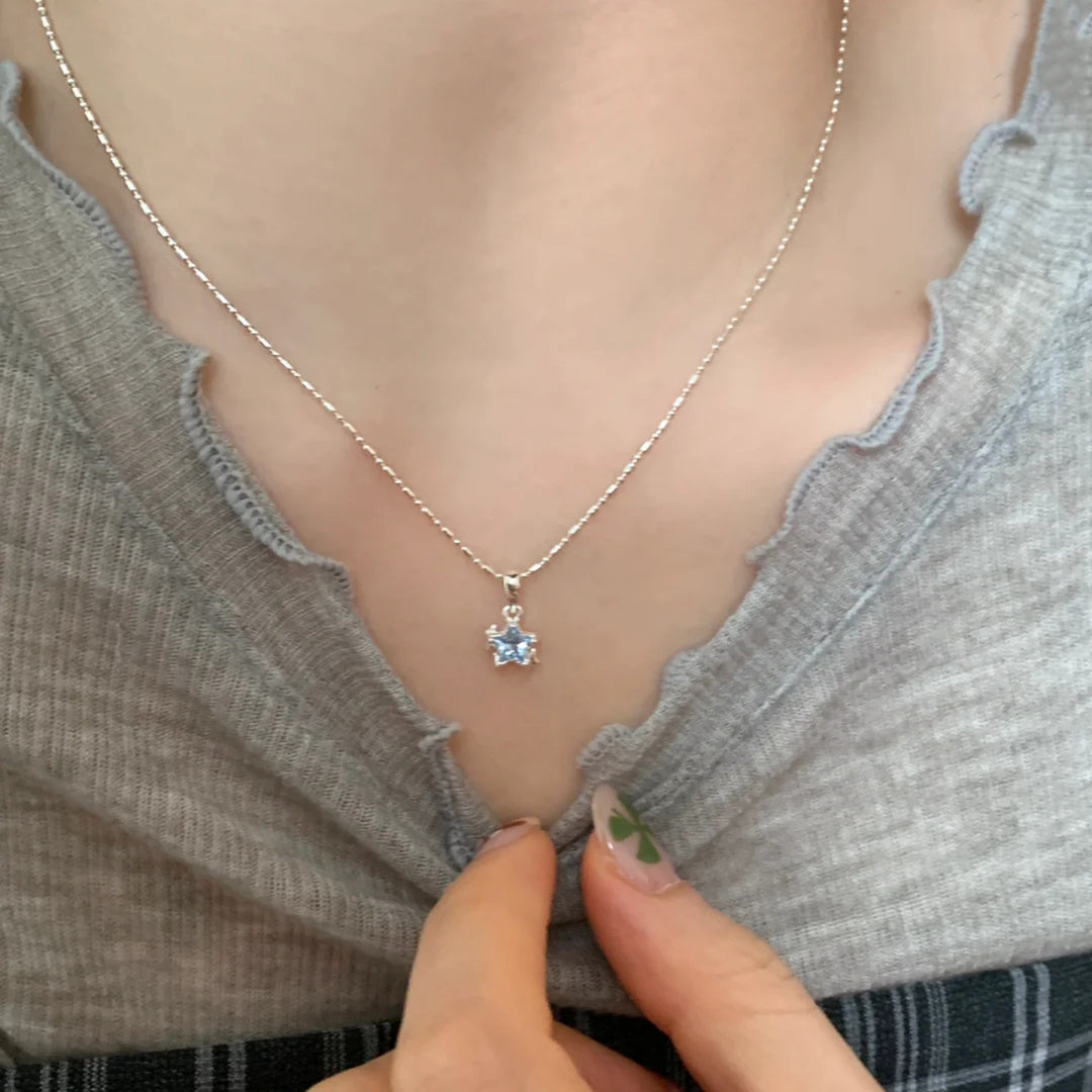 Double Star Gemstone Choker (Light Luxury Niche Fresh Necklace)