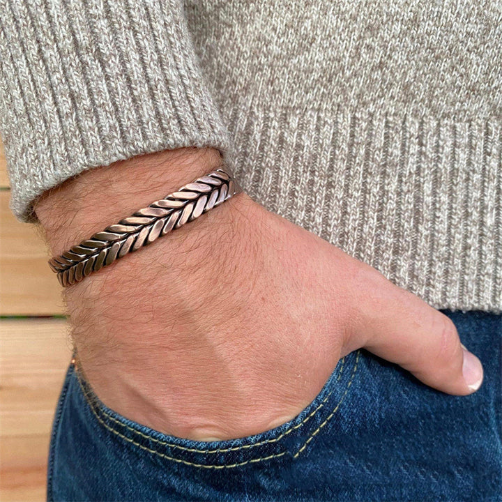 Vintage Double Twist Copper Magnetic Cuff Bracelet, Unisex Solid Copper Health Bangle