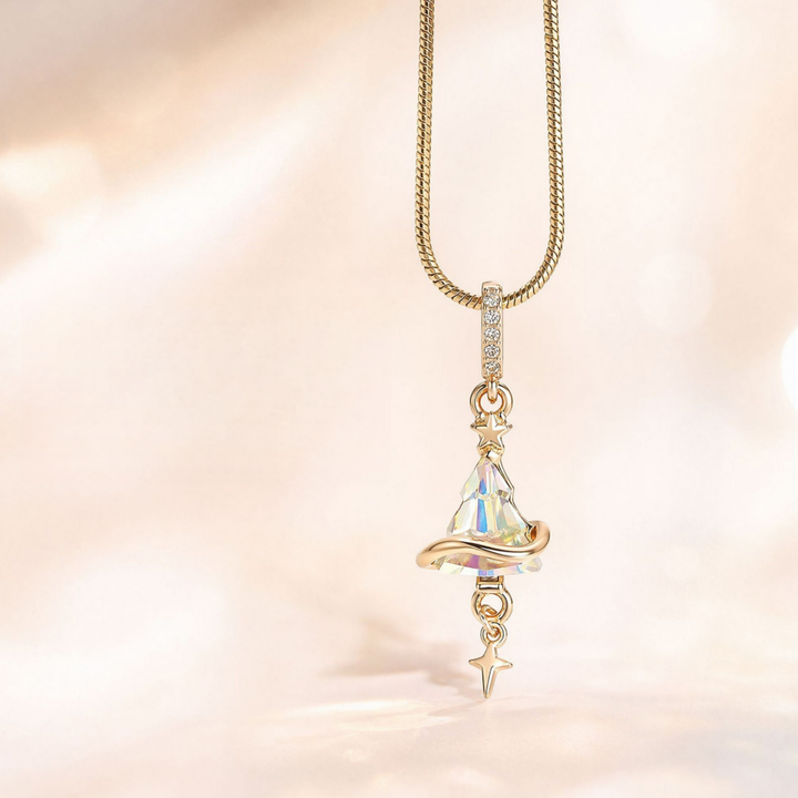 Iridescent Christmas Tree Necklace