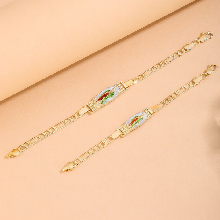 Our Lady Cuban Link Bracelet Set (Light Luxury Niche Religious Bracelet)