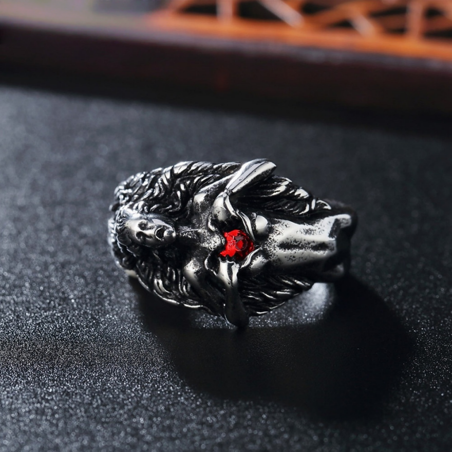 Antiqued 3D Heart-Holding Goddess Embossed Wide Ring, S925 Silver Dark Gothic Art Figure Unisex Band