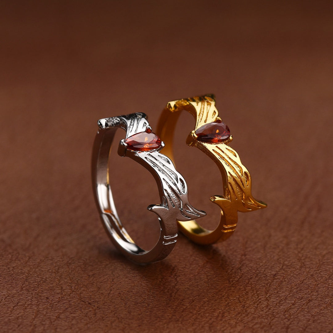 Wing Fire Heart Wing Ring (Light Luxury Niche Couple Style)