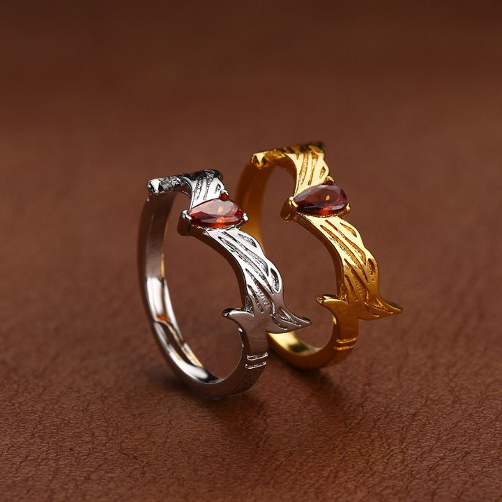 Wing Fire Heart Wing Ring (Light Luxury Niche Couple Style)