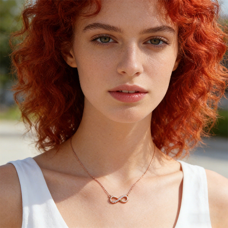 Infinity Knot Diamond Pendant Necklace (3 Colors Delicate Luxury Choker)