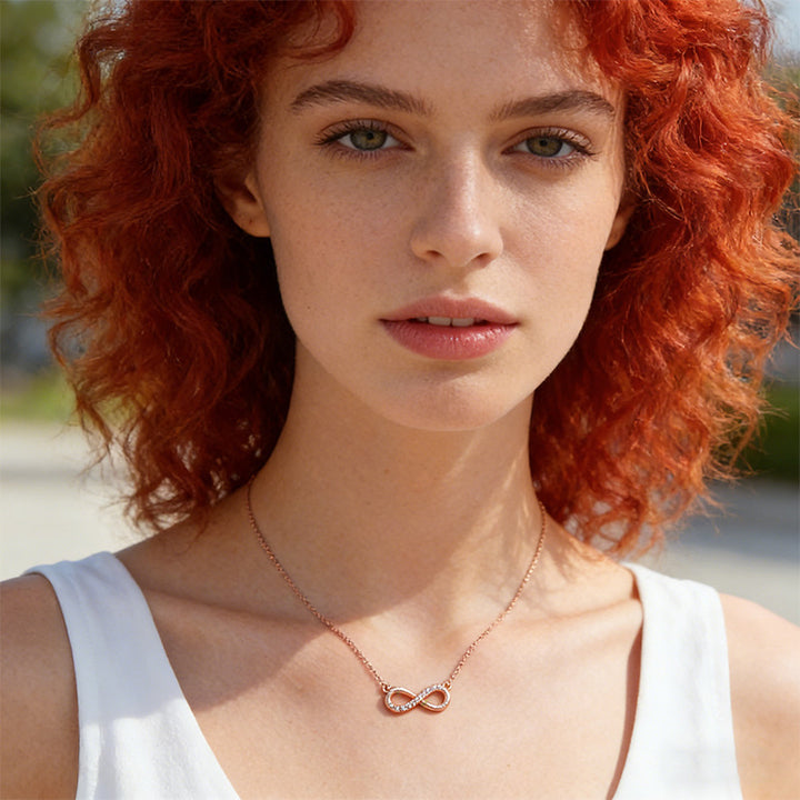 Infinity Knot Diamond Pendant Necklace (3 Colors Delicate Luxury Choker)