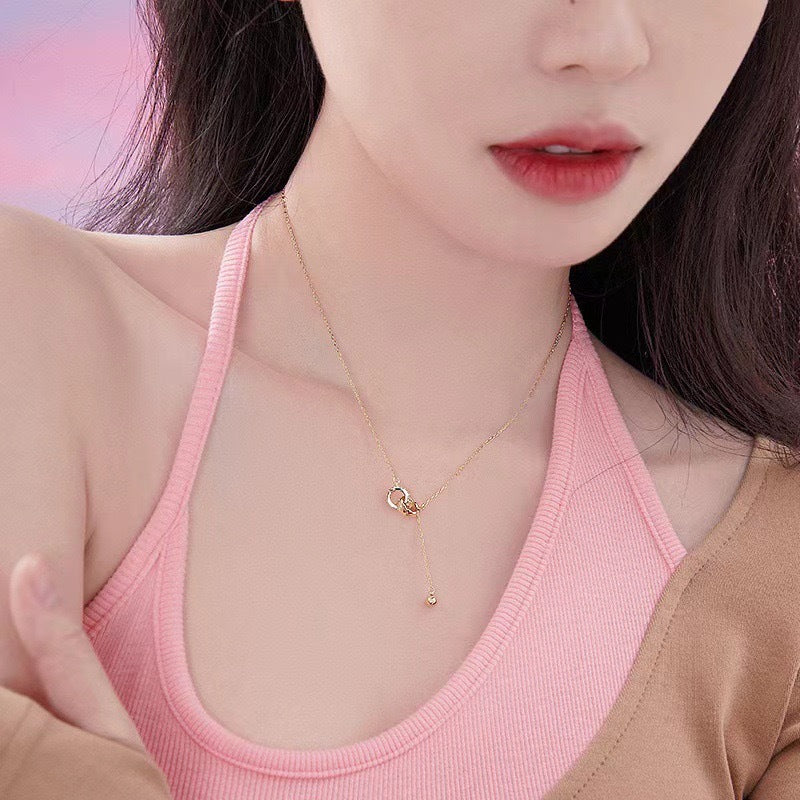 Double Ring Tassel Choker (Light Luxury Niche Adjustable Necklace)