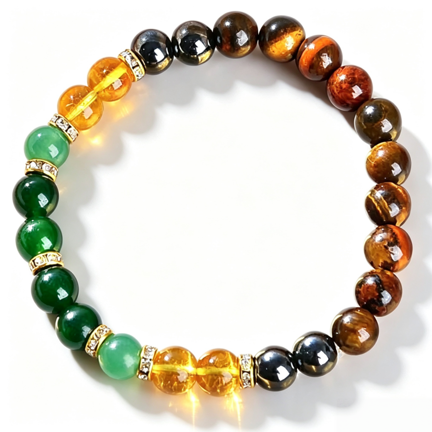 Wealth‑Attracting Multi‑Gemstone Beaded Bracelet