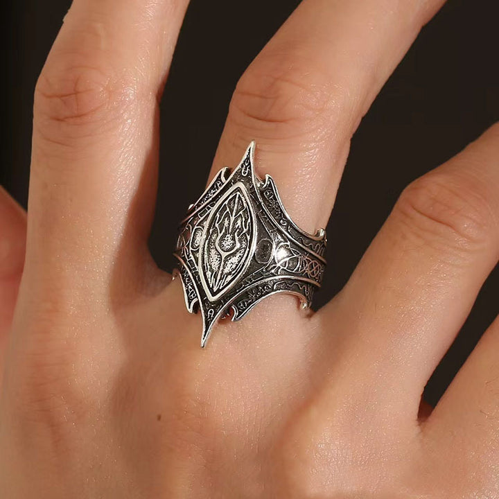 Elven Eye Vintage Relief Ring (Light Luxury Niche Dark Style Band)